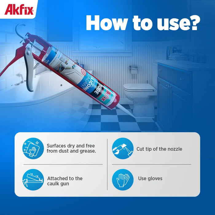 Akfix 100E Universal Silicone Sealant - 10.1 fl oz