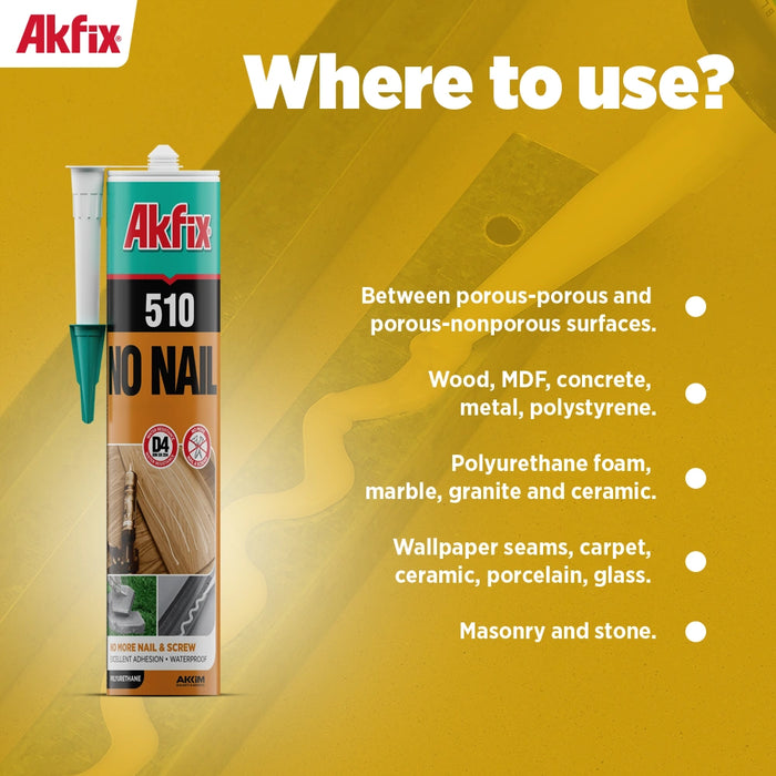 Akfix 510 No Nail Construction Adhesive - 10.5 fl oz