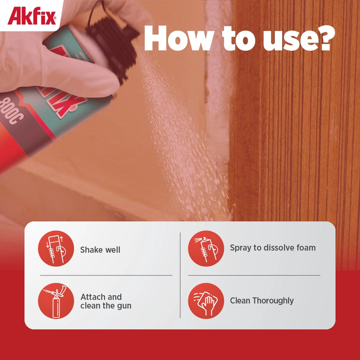 Akfix 800C Insulation Spray Foam Cleaner - 12.3 fl oz