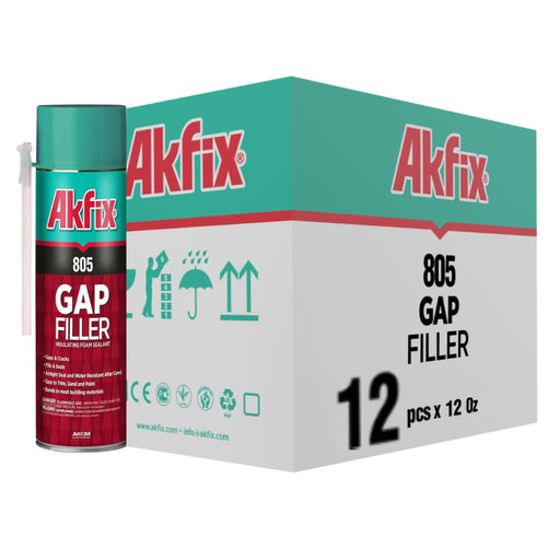 Akfix 805 Gap Filler Polyurethane Straw Foam 12 oz - 12 Pack