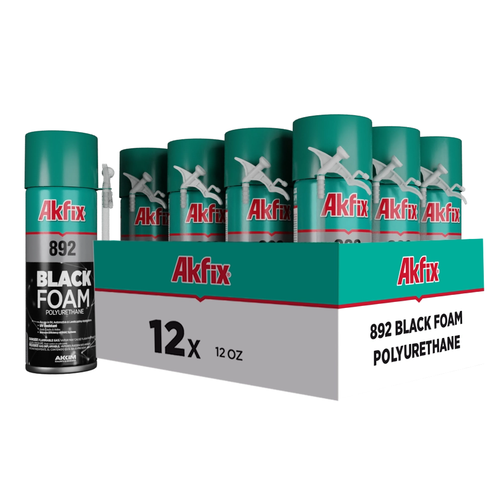 Akfix 892 Black Foam Sealant & Adhesive | 12oz - Straw Applicator