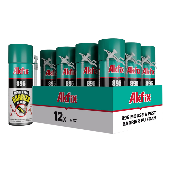Akfix 895 Mouse & Pest Barrier Polyurethane Foam with Straw Applicator - 12 oz