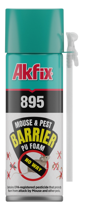 Akfix 895 Mouse & Pest Barrier Polyurethane Foam with Straw Applicator - 12 oz