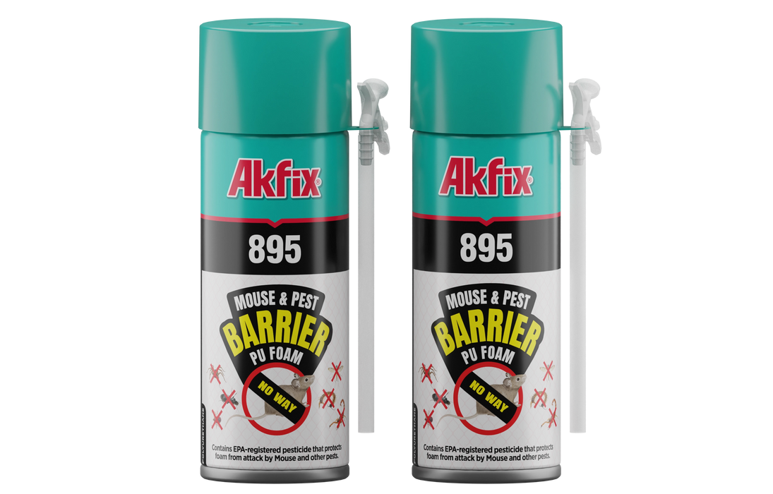 Akfix 895 Mouse & Pest Barrier Polyurethane Foam with Straw Applicator - 12 oz