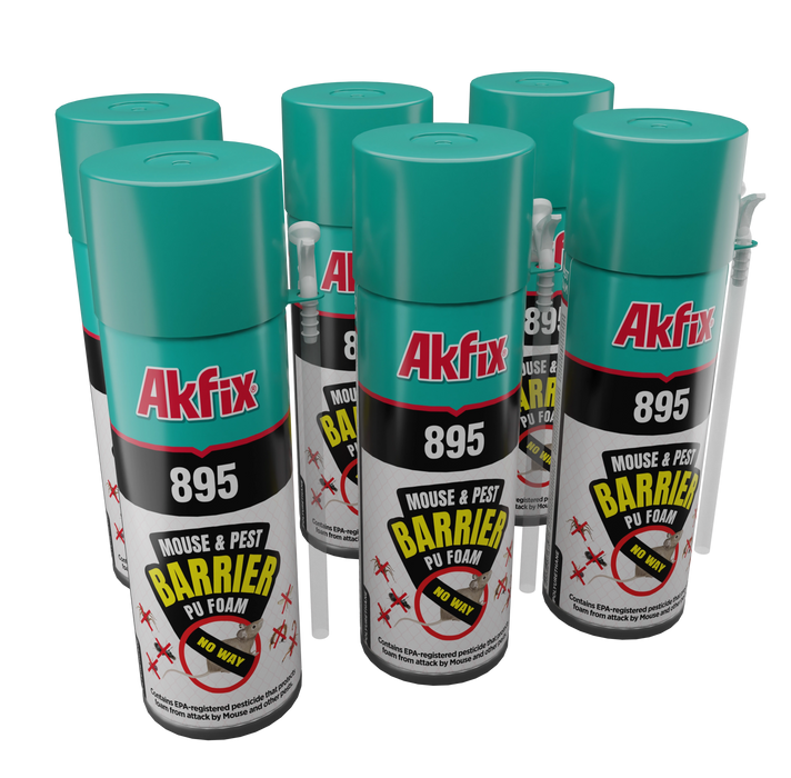 Akfix 895 Mouse & Pest Barrier Polyurethane Foam with Straw Applicator - 12 oz