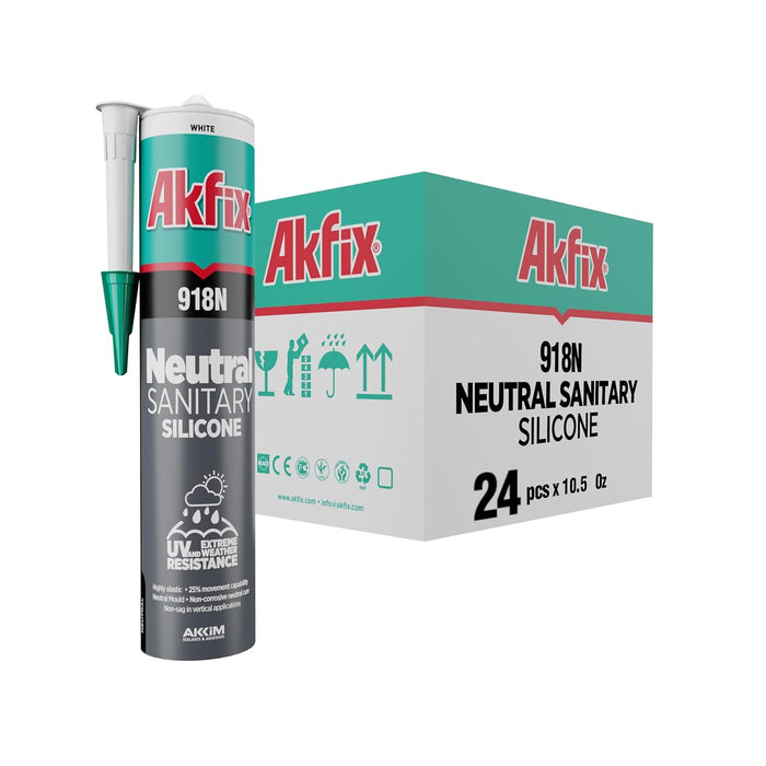 Akfix 918N Silicone Caulk for Kitchen and Bathroom 10.5 fl oz