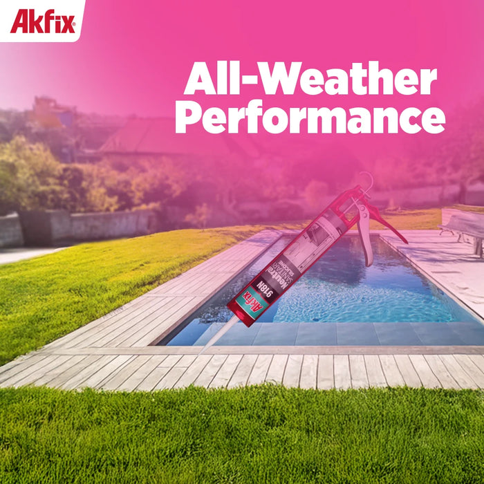 Akfix 918N Silicone Caulk for Kitchen and Bathroom - 10.5 fl oz