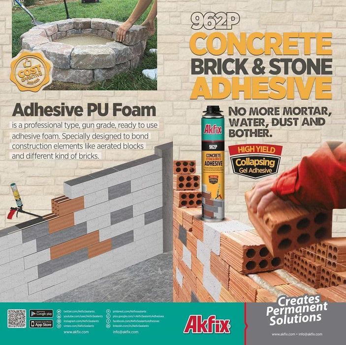 Akfix 962P Concrete Stone & Brick Adhesive Foam - Usage 6