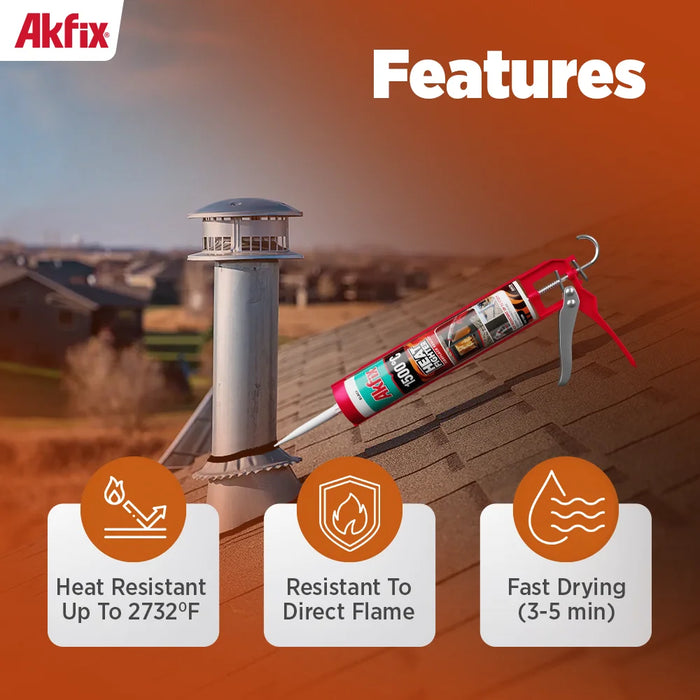 Akfix A 1500 Heat Fighter - High Temp Fireplace Sealant