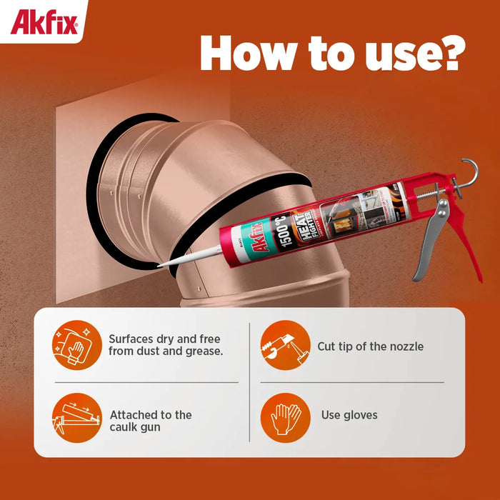 Akfix A 1500 Heat Fighter - High Temp Fireplace Sealant