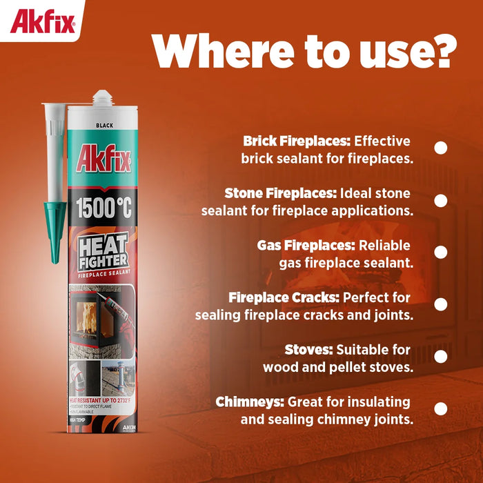 Akfix A 1500 Heat Fighter - High Temp Fireplace Sealant