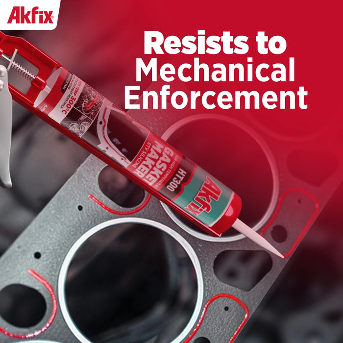 Akfix HT300 High Temp Silicone Gasket Maker, Red 10.1 fl oz