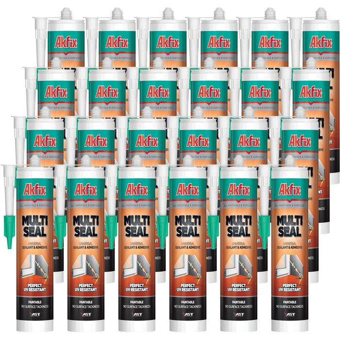 Akfix Multiseal Sealant — All-Weather Adhesive — White, 9.8 fl oz