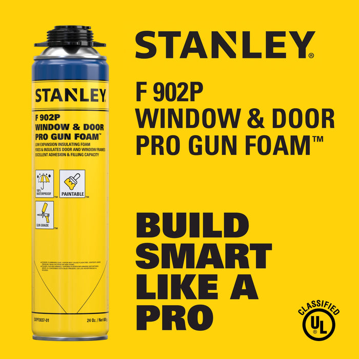 Stanley F902P Window & Door Pro Gun Foam - Low Expansion, 24 oz