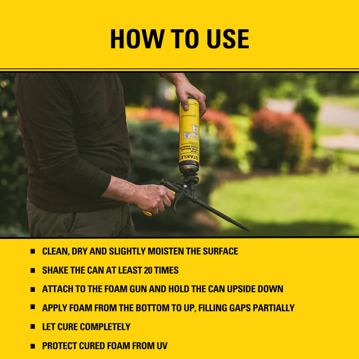 Stanley F903P Black Foam Pro Gun Foam Adhesive for RV & Landscape, 24oz