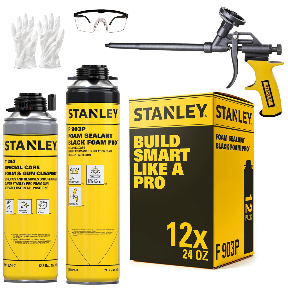 Stanley F903P Black Foam Pro | Gun Foam Adhesive, RV & Landscape, 24oz
