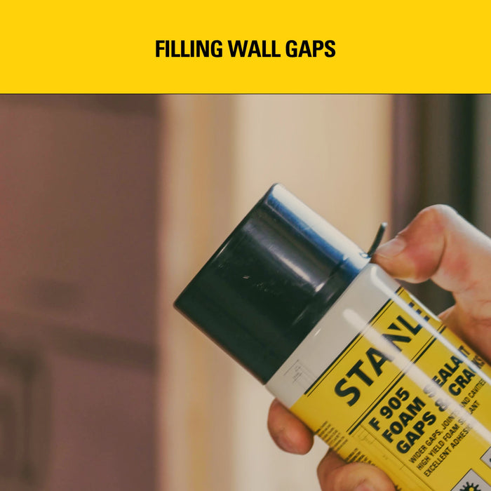 Stanley F905 Gaps & Cracks Polyurethane Foam Sealant with Straw Adapter