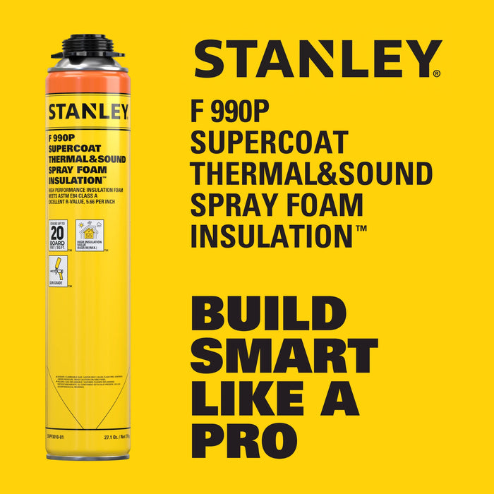 Stanley F990P SuperCoat Thermal & Sound Spray Foam Insulation (Closed Cell), 27.1oz