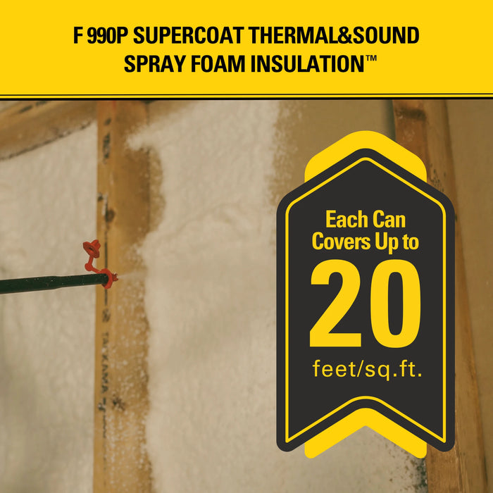 Stanley F990P SuperCoat Thermal & Sound Spray Foam Insulation (Closed Cell), 27.1oz