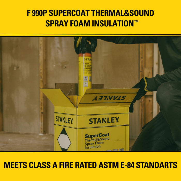 Stanley F990P SuperCoat Thermal & Sound Spray Foam Insulation (Closed Cell), 27.1oz