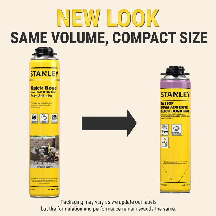 Stanley FA192P Quick Bond Pro Construction Gun Foam Adhesive, 24 oz