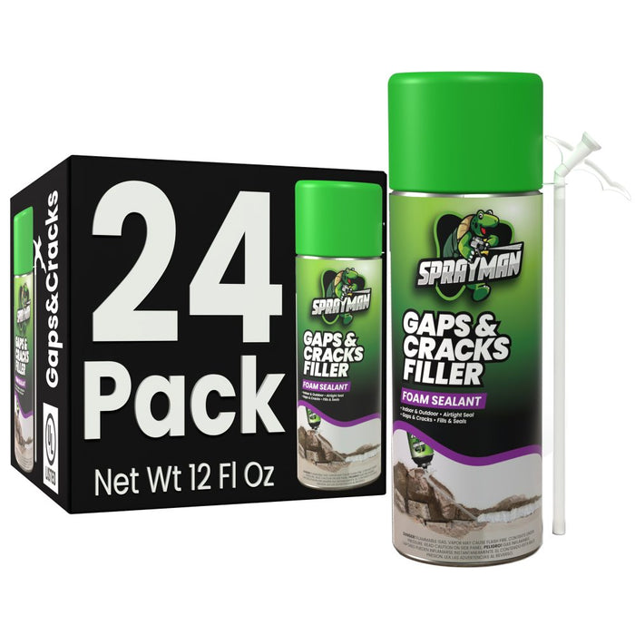 Sprayman Gaps & Cracks Filler Straw Foam - 24 Pack