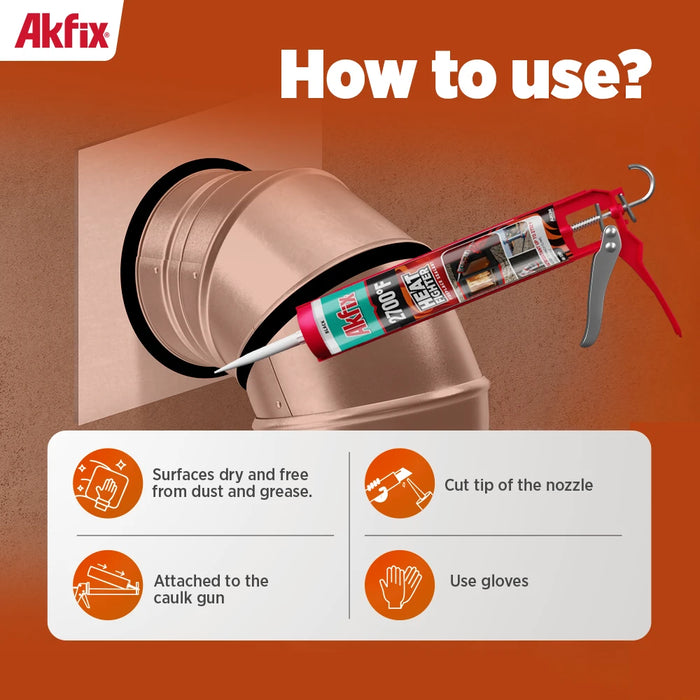 Akfix 2700 Heat Fighter - High Temp Fireplace Sealant