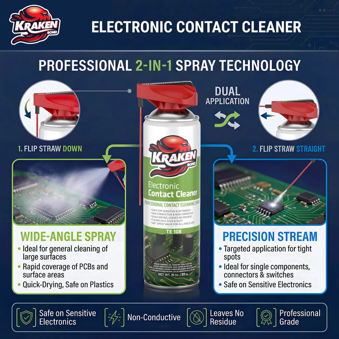 Kraken Bond TE-108 Electronic Contact Cleaner, 11 oz