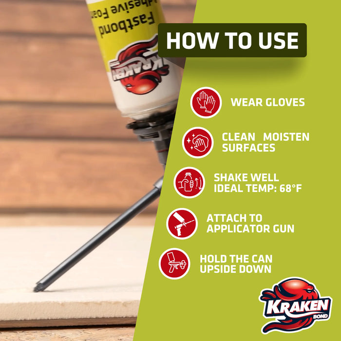 Kraken Bond Fastbond Adhesive - Gun Foam, 24 oz