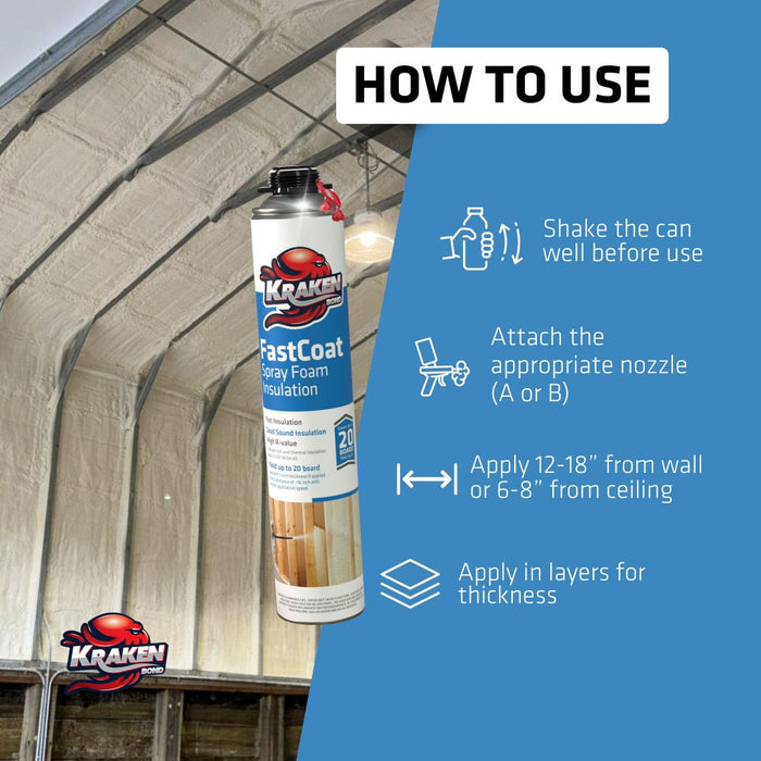 Kraken Bond FastCoat Spray Foam Insulation, Closed Cell