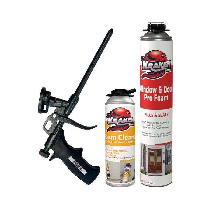 Kraken Bond PRO Window & Door Gap Filler 24oz / 32oz, Low Expansion Gun Foam