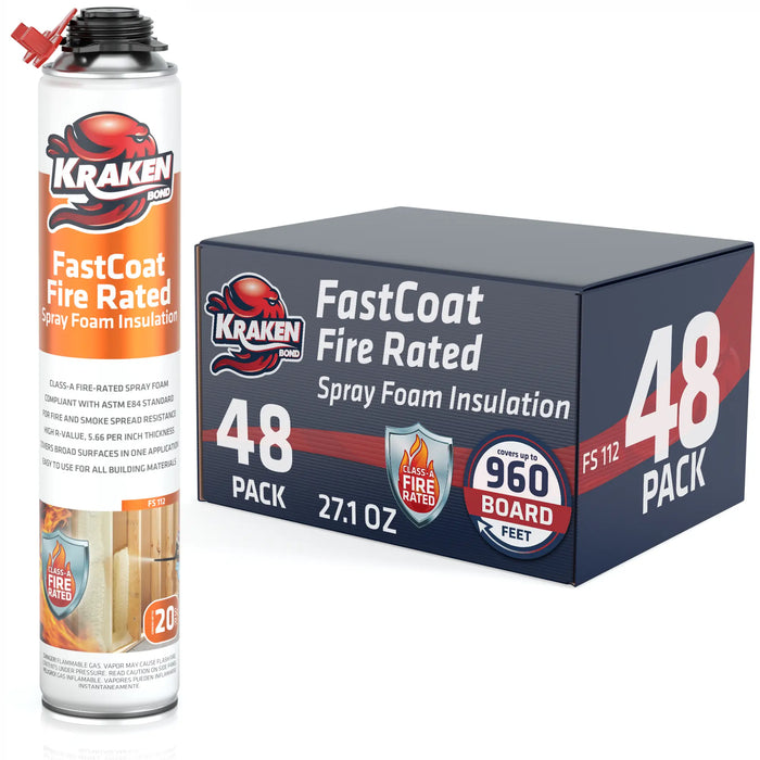 Kraken Bond FastCoat Insulation Spray Foam (Closed Cell Expanding Foam), Class A Fire Rated