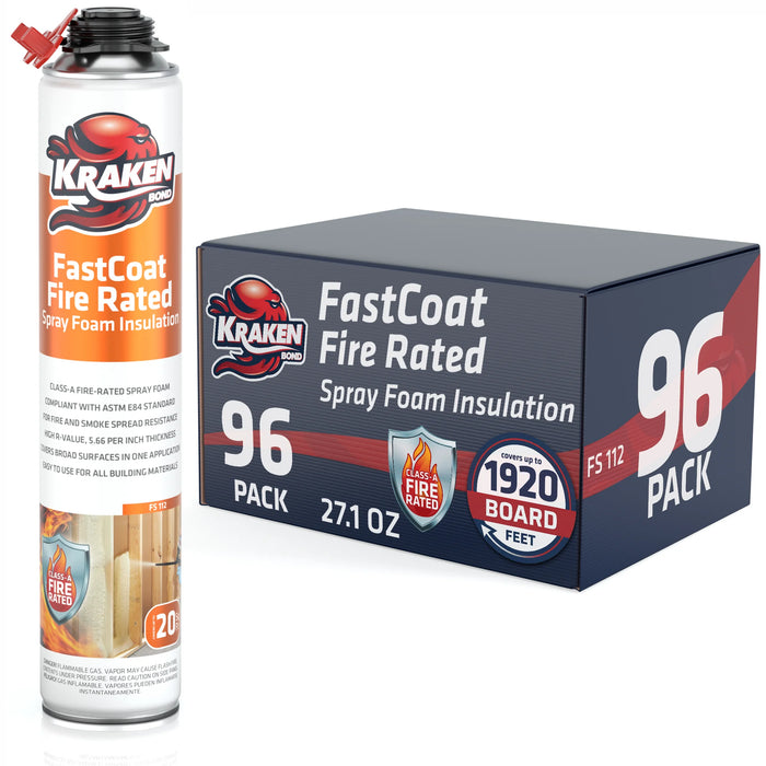 Kraken Bond FastCoat Insulation Spray Foam (Closed Cell Expanding Foam), Class A Fire Rated