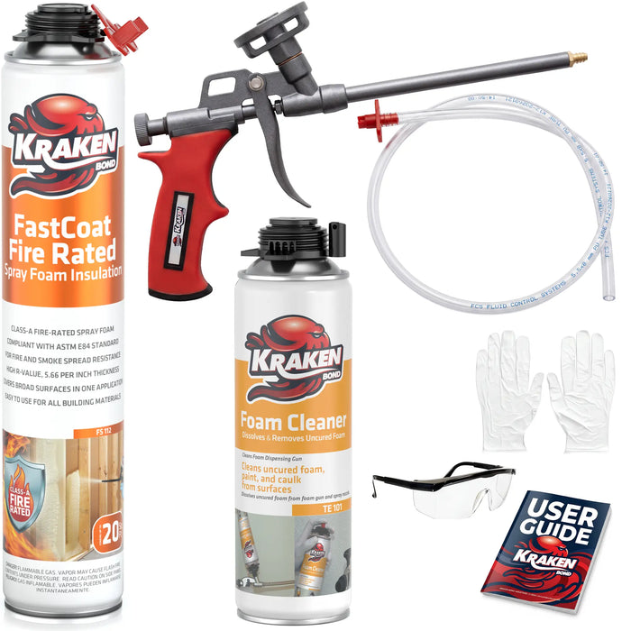 Kraken Bond FastCoat Insulation Spray Foam (Closed Cell Expanding Foam), Class A Fire Rated