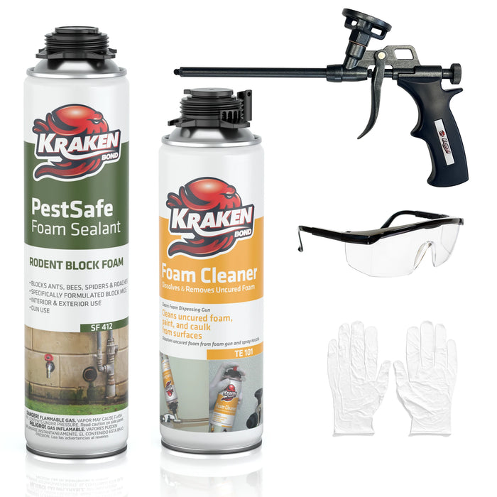 Kraken Bond Pro PestSafe Foam Sealant - Pest & Rodent Block Foam, 24 oz