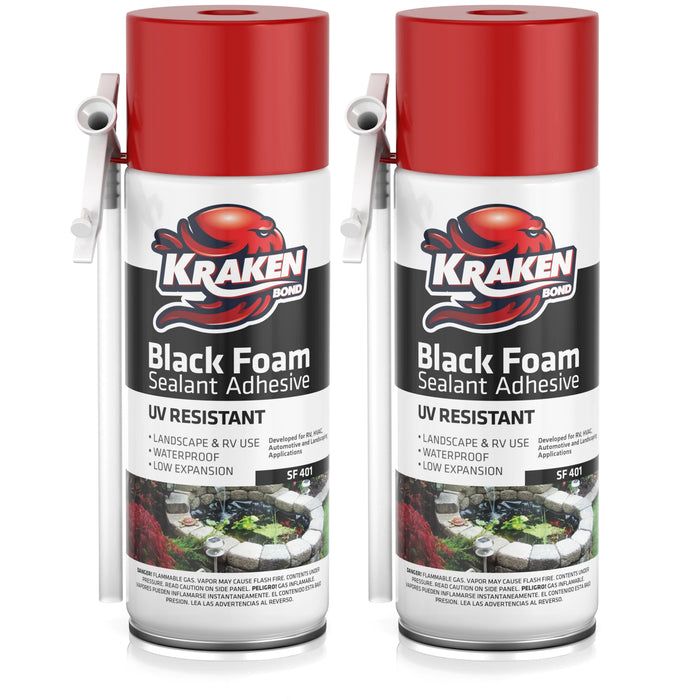 Kraken Bond Black Foam Waterfall & Landscape Adhesive Sealant - 12 oz Straw