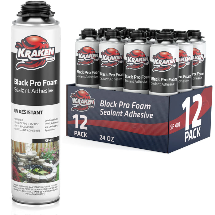 Kraken Bond Black Foam Waterfall & Landscape Adhesive Sealant Gun Use