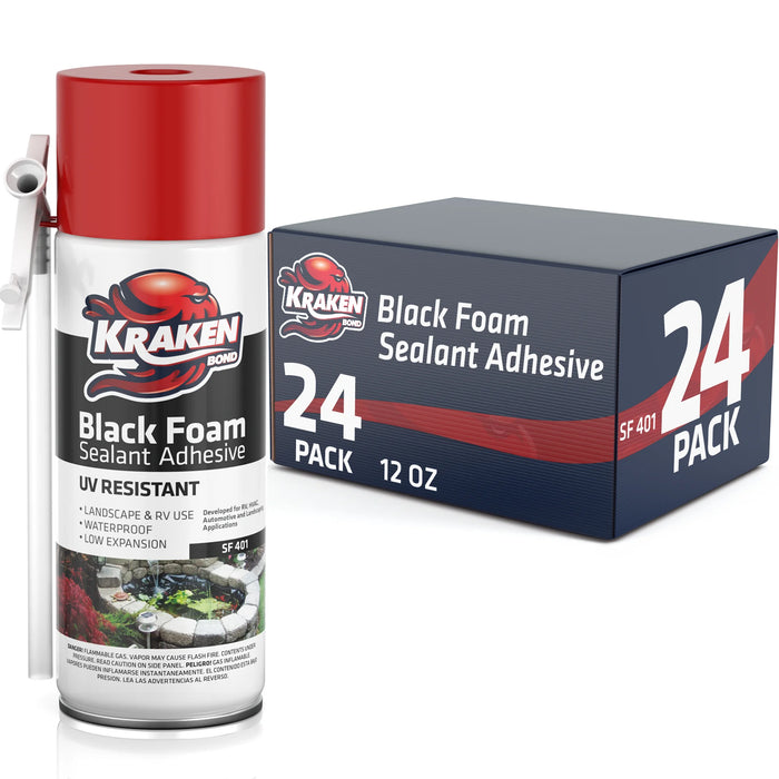 Kraken Bond Black Foam Waterfall & Landscape Adhesive Sealant - 12 oz Straw