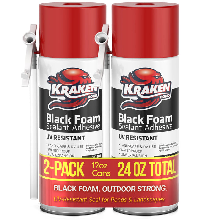 Kraken Bond Black Foam Waterfall & Landscape Adhesive Sealant - 12 oz Straw