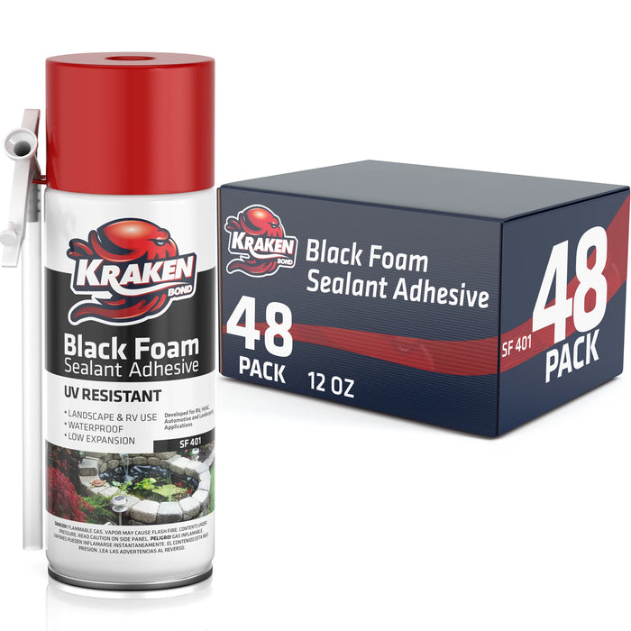 Kraken Bond Black Foam Waterfall & Landscape Adhesive Sealant - 12 oz Straw