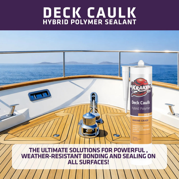 Kraken Bond Deck Caulk Black Marine Sealant - 9.8 fl oz