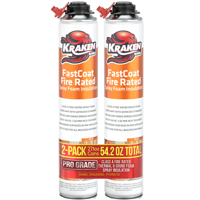 Kraken Bond FastCoat Insulation Spray Foam (Closed Cell Expanding Foam), Class A Fire Rated