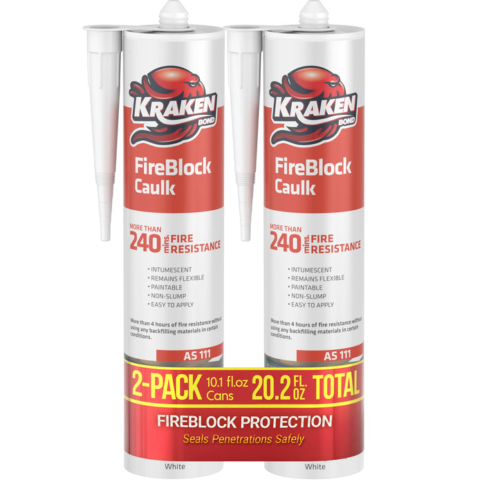 Kraken Bond FireBlock Caulk - White, 10.1 fl oz