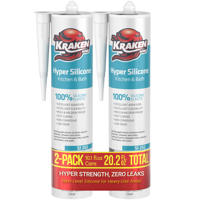 Kraken Bond Hyper Kitchen & Bathroom Silicone - Clear, 10.1 fl oz