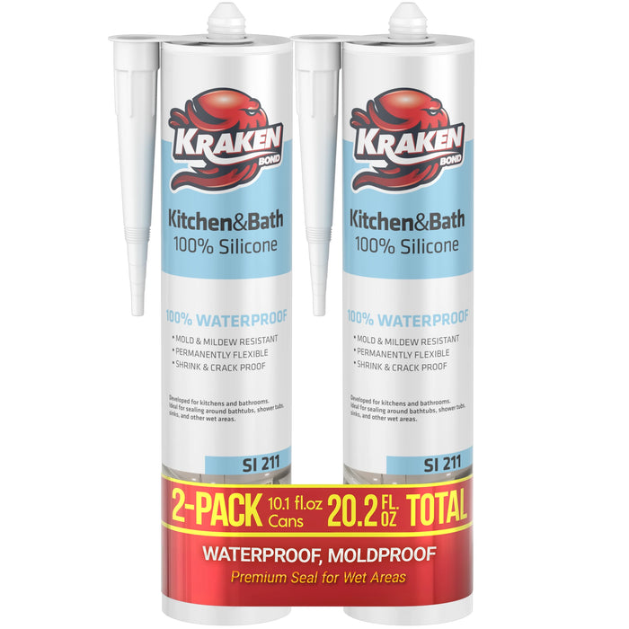 Kraken Bond Kitchen & Bathroom Silicone Sealant - 10.1 fl oz