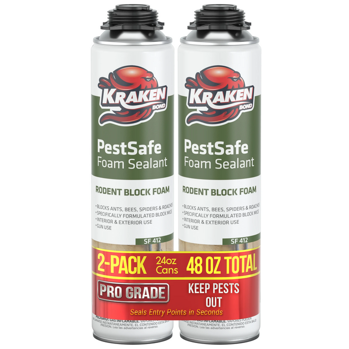 Kraken Bond Pro PestSafe Foam Sealant - Pest & Rodent Block Foam, 24 oz