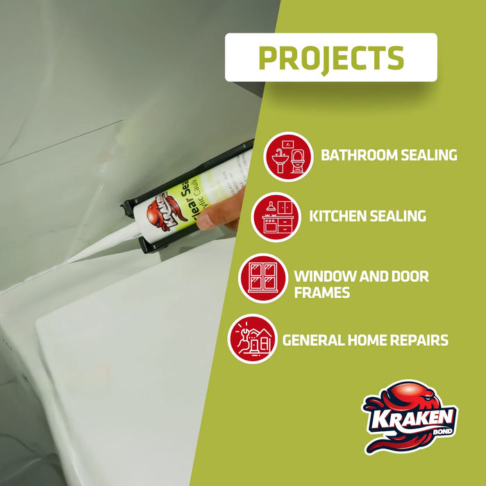 Kraken Bond Clear Seal Acrylic Caulk - 10.5 oz