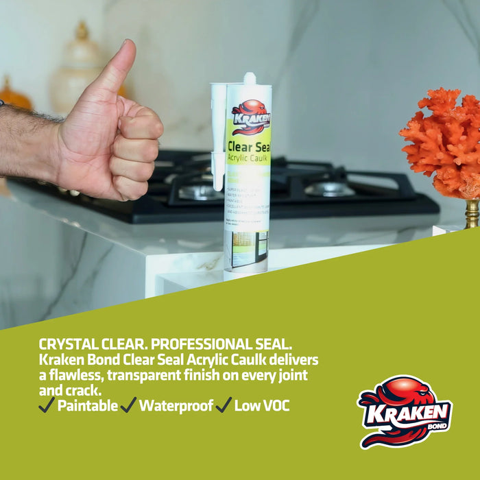 Kraken Bond Clear Seal Acrylic Caulk - 10.5 oz