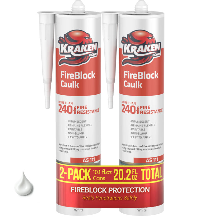 Kraken Bond FireBlock Caulk - White, 10.1 fl oz