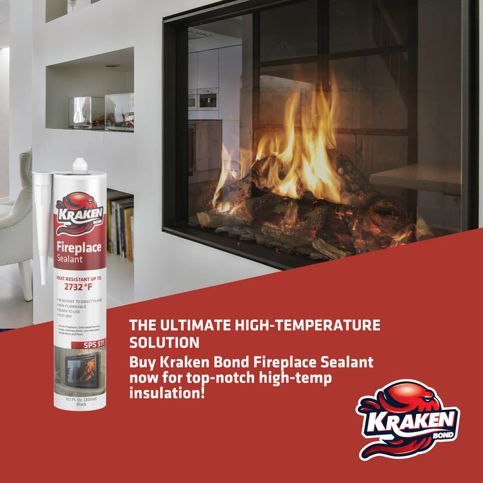 Kraken Bond Fireplace Sealant - Fireplace Caulk, 10.1 oz